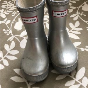 Silver hunter toddler boots - size: uk 5, us 6